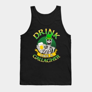 Drink Like A Gallagher St Patricks Day Tank Top